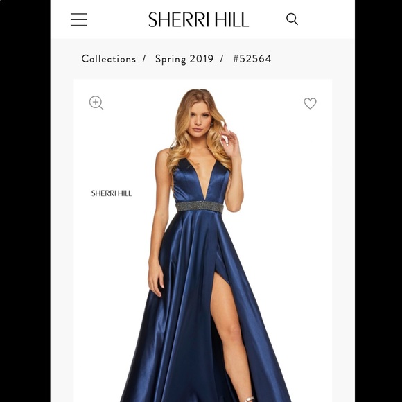 blue low cut sherri hill dress!! - Picture 3 of 6